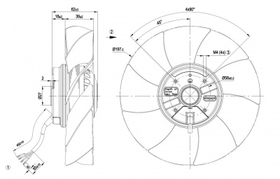 Вентилятор осевой ebmpapst A2E200AI3801 Вентилятор осевой ebmpapst A2E200AI3801